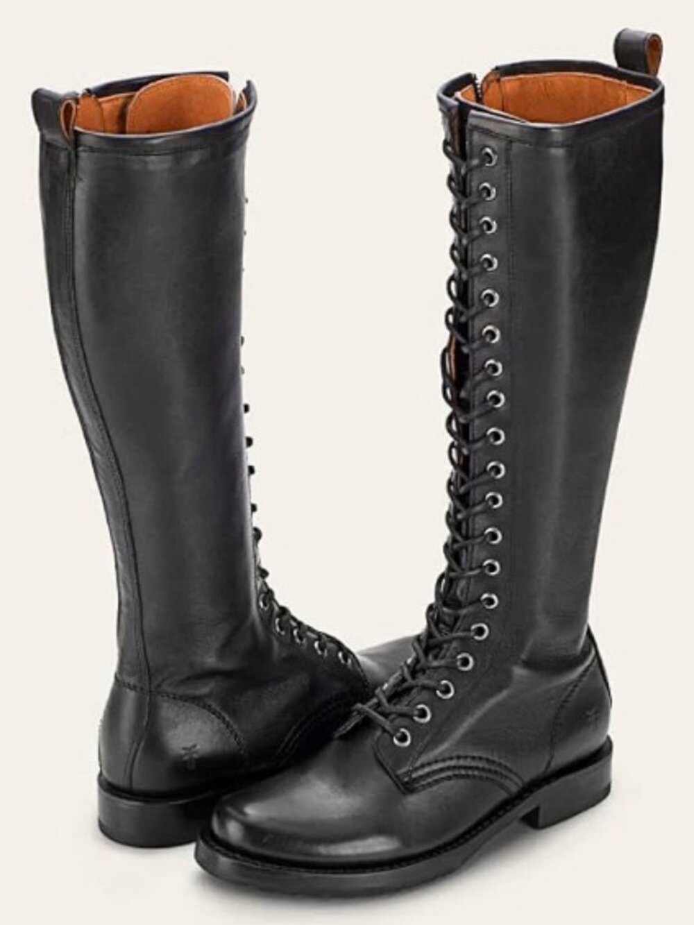 New in Box (NIB) Frye Veronica Combat Tall Boots Black Leather 9.5